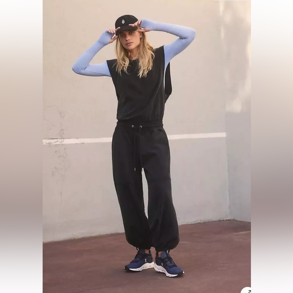 Free People FP Movement Training Day Jumpsuit cap Sleeve black Sz S